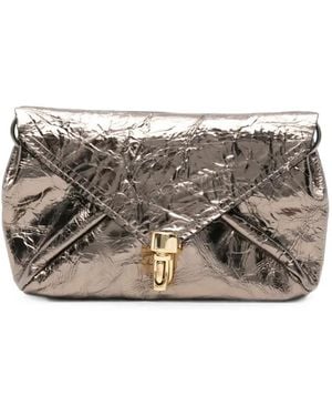 UN TÈ DA MATTI Ghiro Crinkled-Finish Clutch Bag - Grey