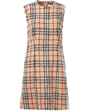 Burberry Vestido midi a cuadros - Neutro