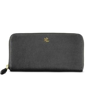 Ralph Lauren Logo-Plaque Leather Wallet - Grey
