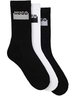 HUGO Logo-Detail Socks (Set Of Three) - Black