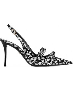 Dolce & Gabbana Escarpins En Cuir De Veau À Imprimé Floral Et Bride Arrière - White