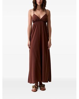 Benetton Criss-Cross Back Maxi Dress - Brown
