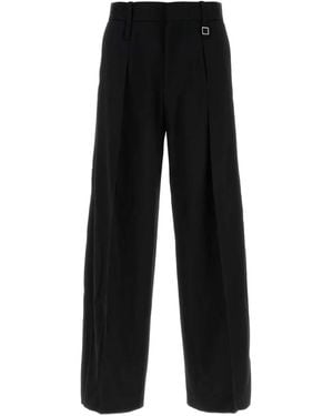 WOOYOUNGMI Pleated Wide-leg Trousers - ブラック