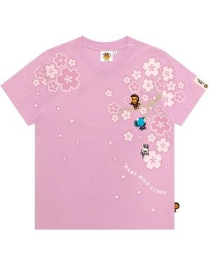 *BABY MILO® STORE BY *A BATHING APE® Floral-Print T-Shirt - Pink