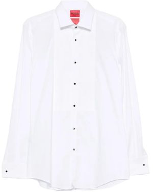 HUGO Pleated-Front Shirt - White