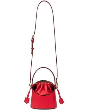 Etro Small Saturno Leather Bucket Bag - Red