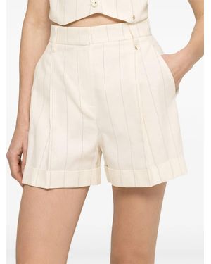Nissa High-Waisted Striped Shorts - Natural