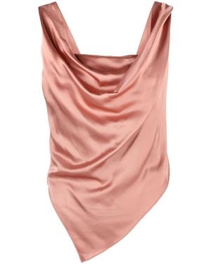 Nanushka Petra Sleeveless Draped Satin Top - Pink