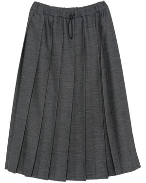 Fabiana Filippi Pleated Drawstring-Waistband Midi Skirt - Grey