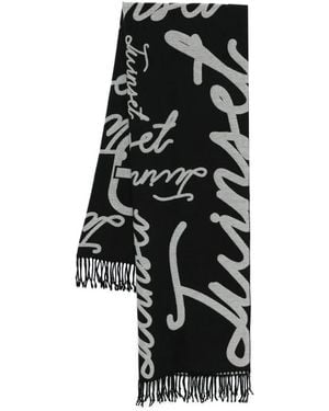Twinset Fringed Scarf - Black