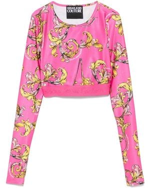 Versace Jeans Couture Barocco-Print Top - Pink