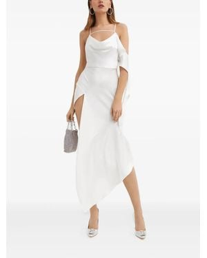 David Koma Robe Asymétrique À Col Bénitier - Blanc