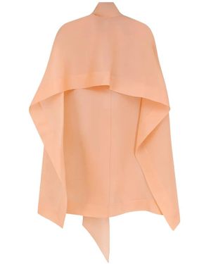Alberta Ferretti Asymmetrical Tie-Neck Cape - White