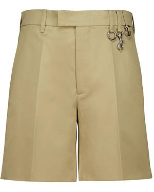 Miu Miu Pressed-Crease Shorts - Natural