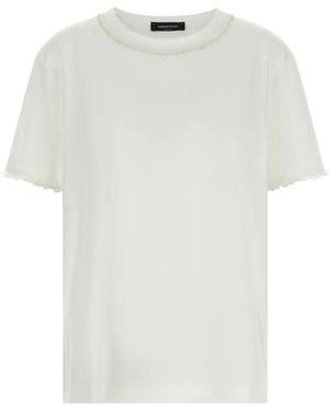 Fabiana Filippi Embroidery Crew-Neck T-Shirt - White