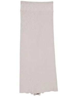 Rick Owens Silk Blend Long Skirt - White