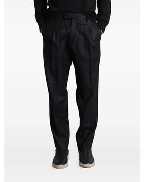 Grayed Pleated Trousers - Black