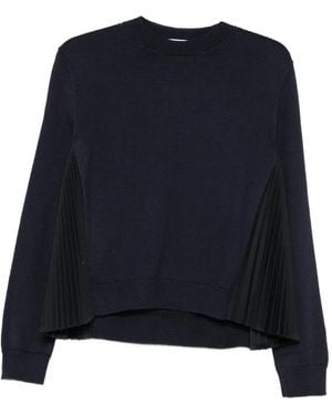 Nude Jersey Con Panel Plisado - Azul