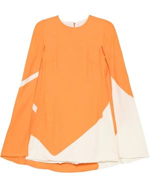 Alberta Ferretti Robe Courte À Imprimé Graphique Style Cape - Orange