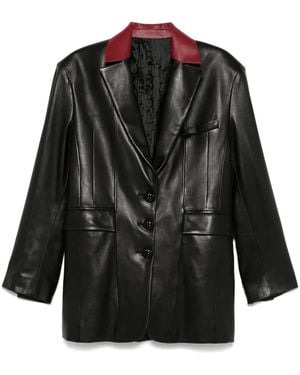 Rabanne Leather Blazer - Black