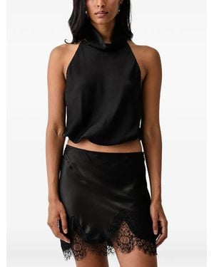 Bardot Halterneck Backless Top - Black