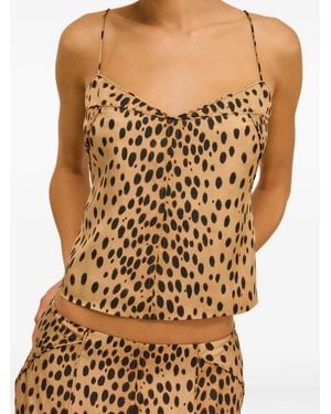 Cult Gaia Priyanka Animal-Print Top - Natural