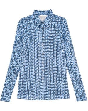 Maliparmi Geometric-Print Shirt - Blue