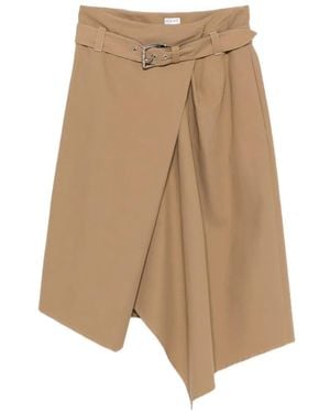 Loewe Belted Asymmetric Skirt - Natural