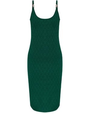 Versace Embellished-Strap Midi Dress - Green
