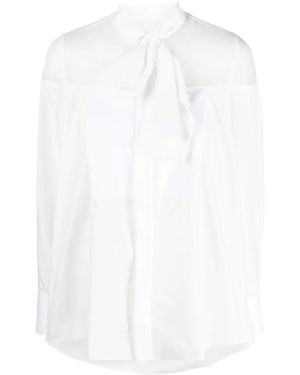 Sacai Attached-Detail Sheer-Panels Shirt - White