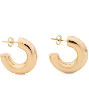 Neeka Studios Medium Chunky Hoop Earrings - Metallic