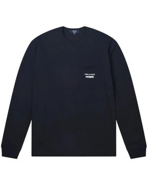 Comme des Garçons Logo-Print Pocket T-Shirt - Blue