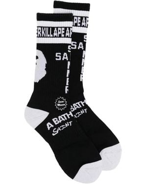SAINT Mxxxxxx Sm X Bape Socks - Black