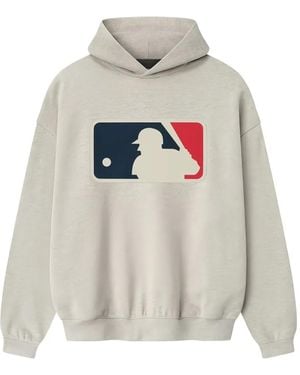 Fear Of God Logo-Patch Drop-Shoulder Hoodie - White