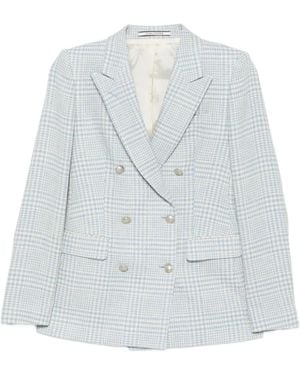 Tagliatore Parigi Checked Double-Breasted Blazer - Blanco