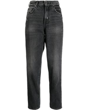 Lardini ウォッシュド クロップドジーンズ - グレー