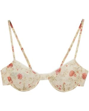 Prada Bh Met Bloemenprint - Naturel