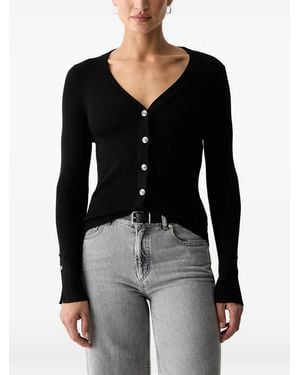 Guess Ribbed-Knit Cardigan - Black