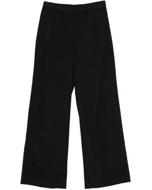 Patrizia Pepe Straight-Leg Poplin Trousers - Black