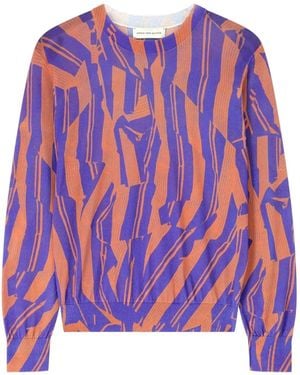 Dries Van Noten Katoenen Trui Met Print - Blauw