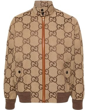 Gucci Jumbo Gg Canvas Jacket - Brown