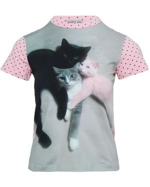 Ashley Williams Polka-Dot Printed T-Shirt - Grey