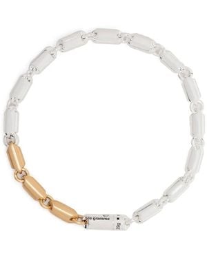 Le Gramme 18Kt Segement Goldarmband Mit Sterlingsilber 27G - Weiß