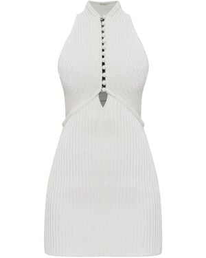 Cult Gaia Vivienne Halterneck Ribbed Mini Dress - White