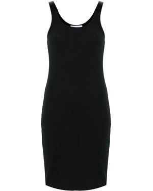 Helmut Lang Fein Geripptes Minikleid - Schwarz