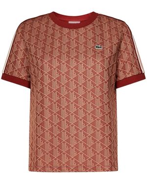Lacoste T-Shirt mit Monogramm - Pink