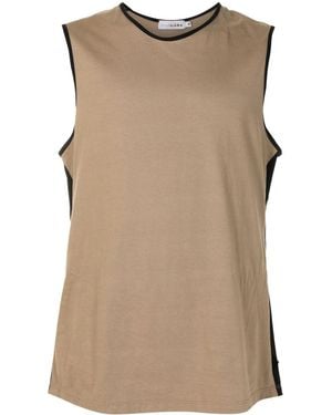 Amir Slama Panelled Cotton Tank Top - Brown