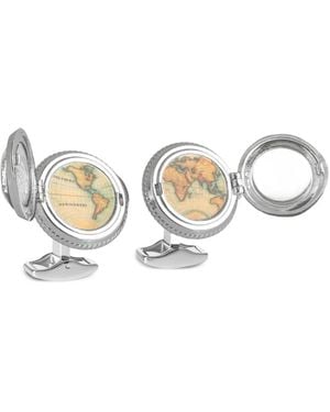 Tateossian World Porthole Cufflinks - White