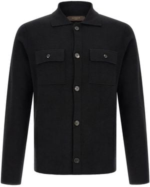 Zanone Saharan Button-Up Cardigan - Black