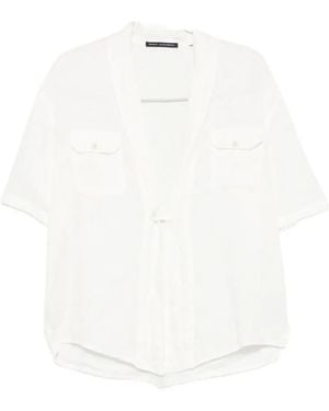 Daniele Alessandrini Shawl-Collar Pocket-Detail Shirt - White